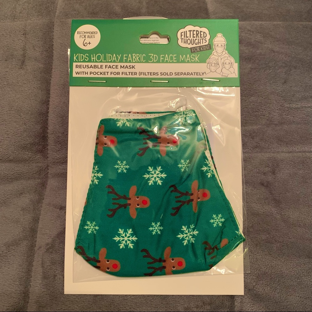 Green Holiday Christmas Reindeer Kids Mask